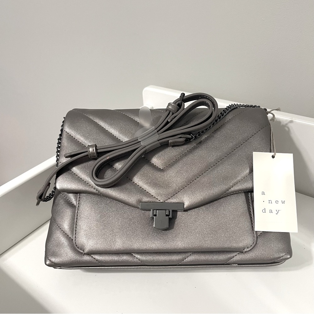 Gray Quilted Crossbody Bag A New Day